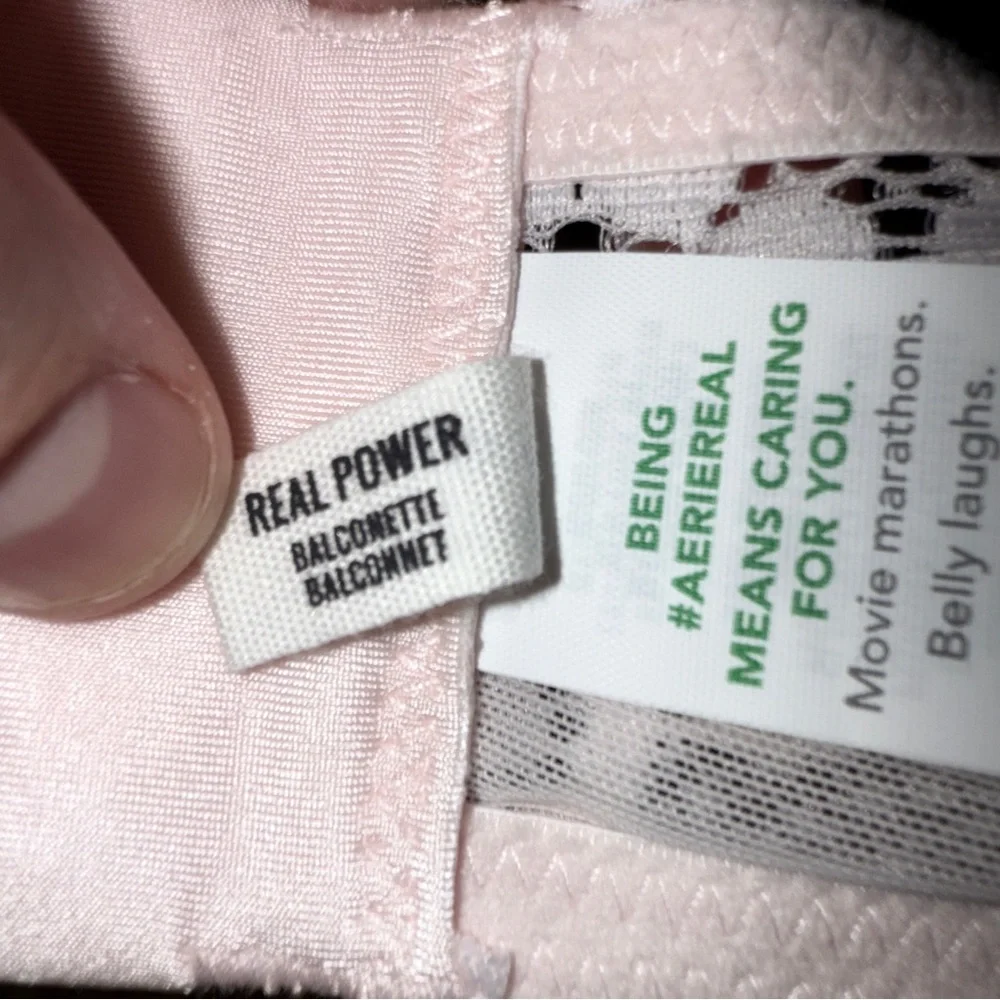 Aerie Balconette Light Pink Lace‎ Real Power Bra Sz 32B NEW Adjustable Straps